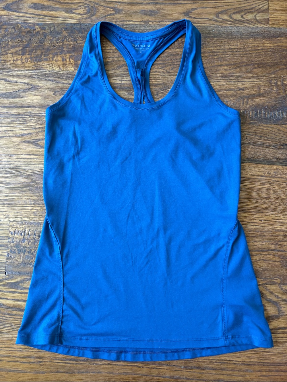Athleta Renew Strappy Racerback Tank Top Royal Blue Womens Workout Yoga Gym Sz S